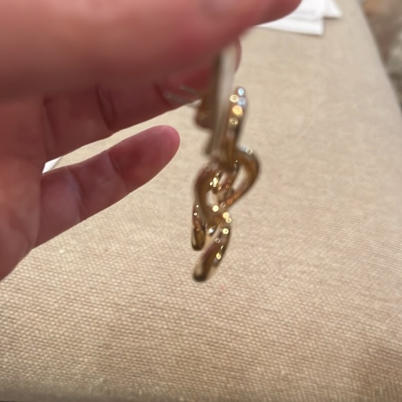 Anthropologie Triple Link Gold Drop Earrings/NWT - Picture 7 of 7